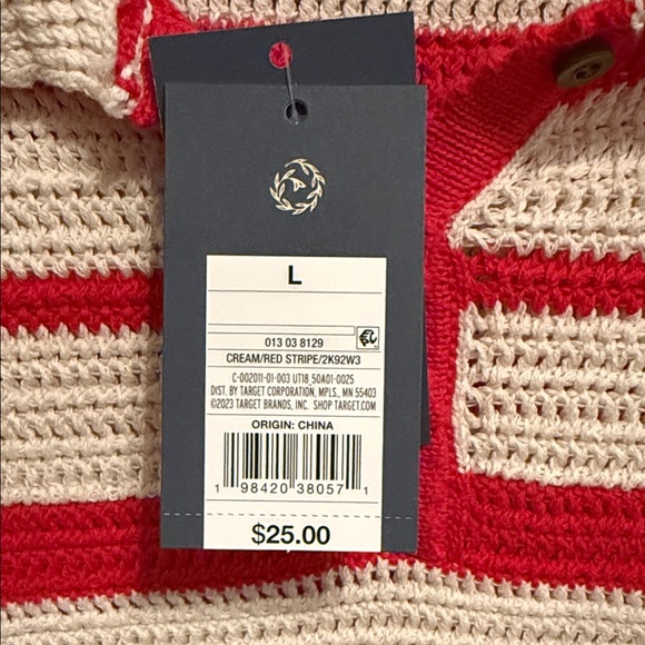 Universal Thread Red and White Striped Blouse - Picture 2 of 3